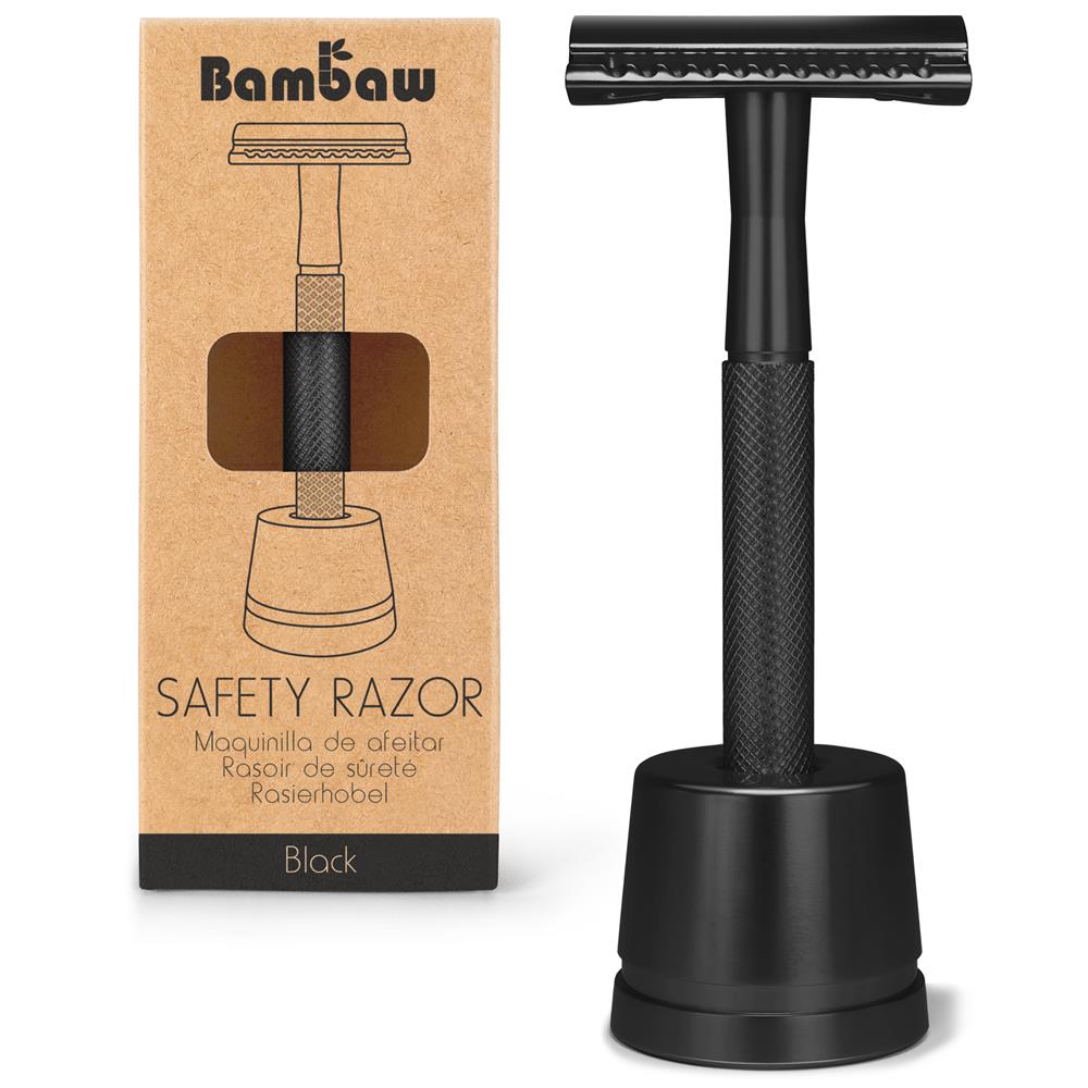 Metal safety razor|Black+stand