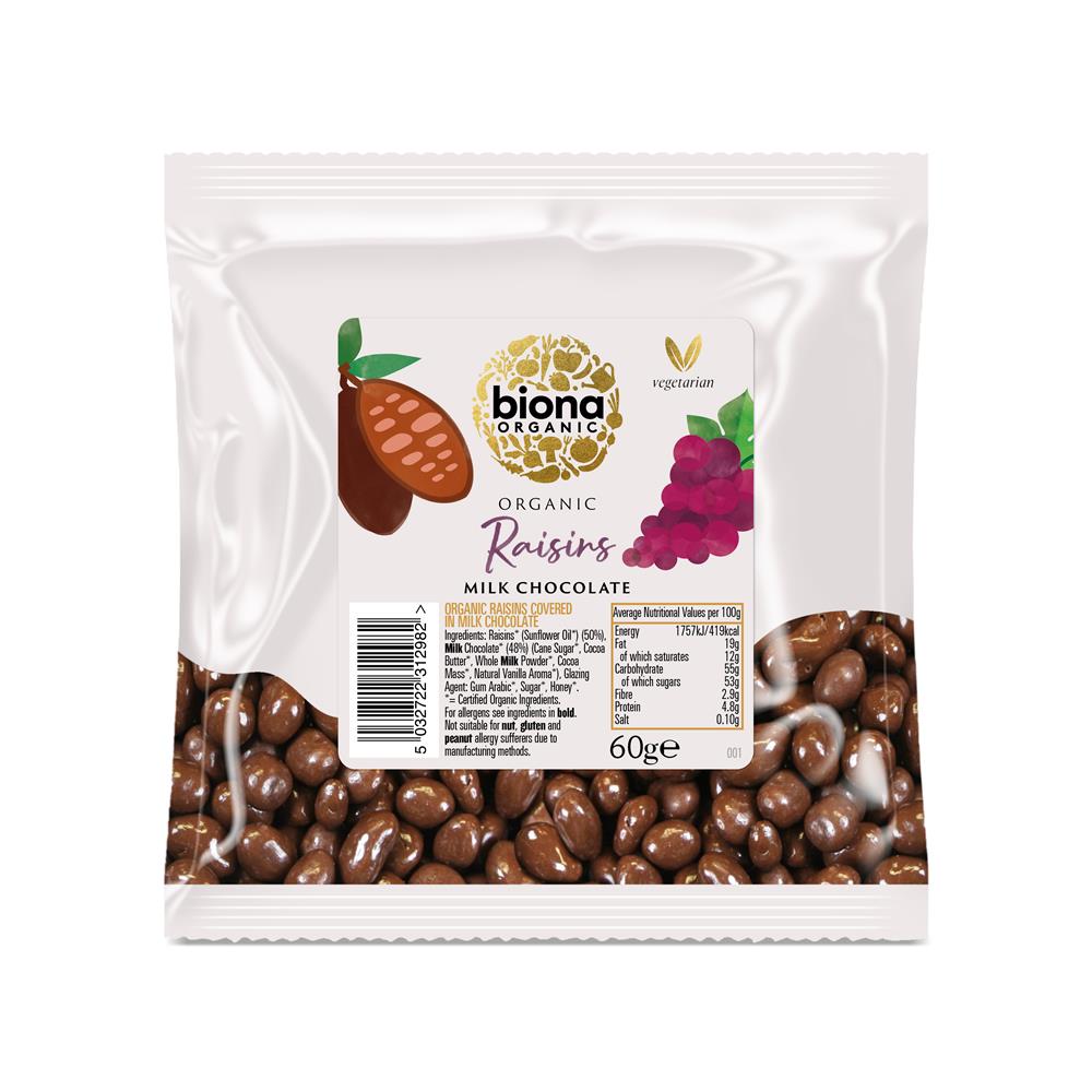 Organic Milk Chocolate Raisins (Pack of 2)