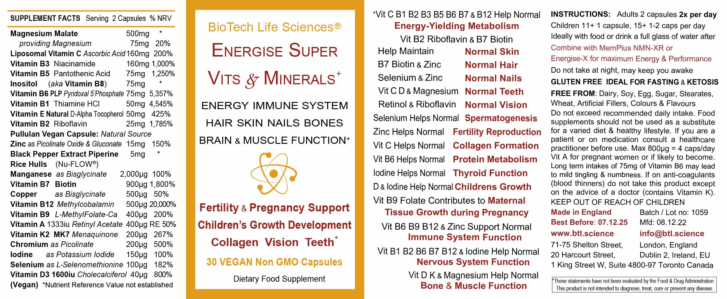 Energise Super Vitamins 90