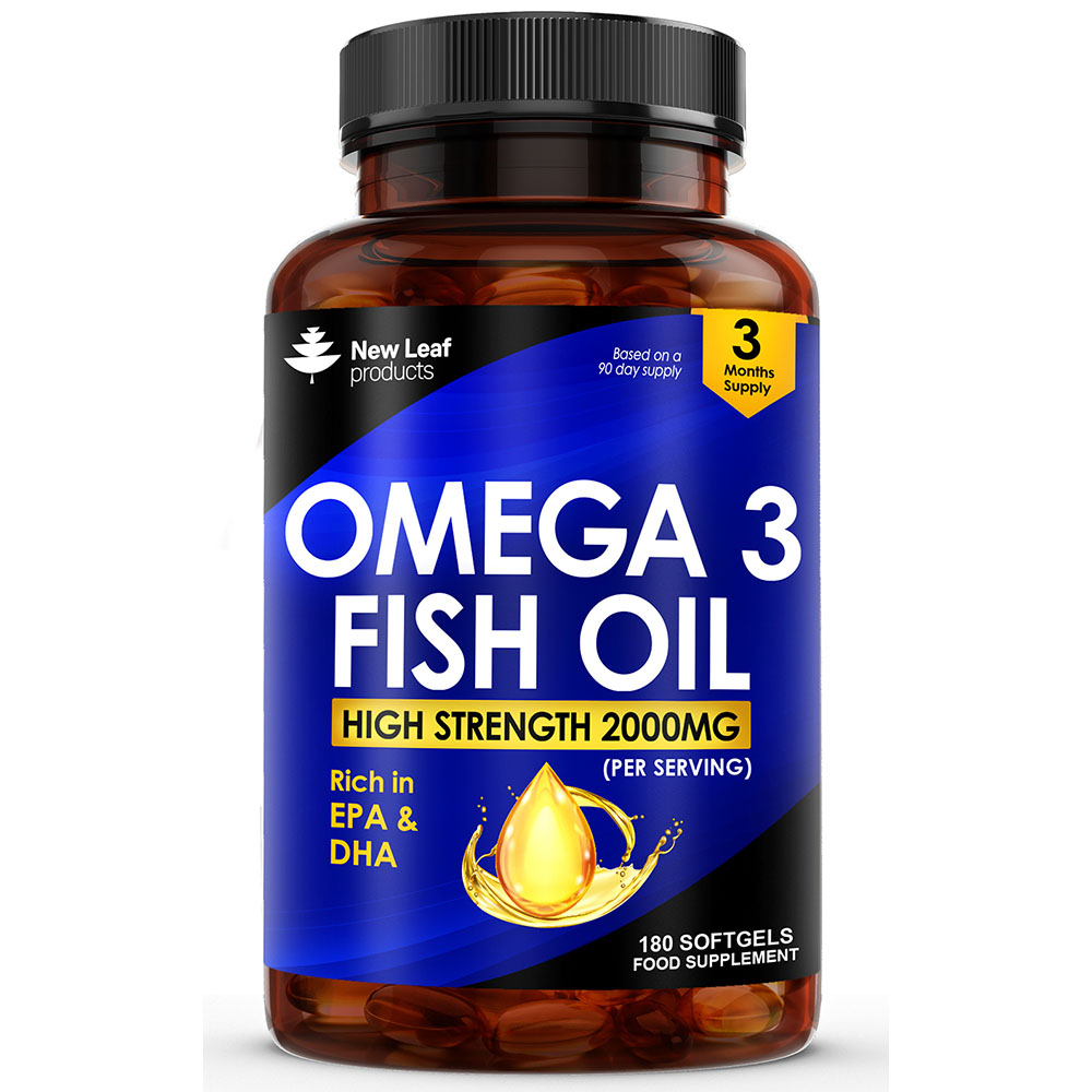 Omega-3 2000mg Fish Oil Vitamin E EPA & DHA 180 softgels