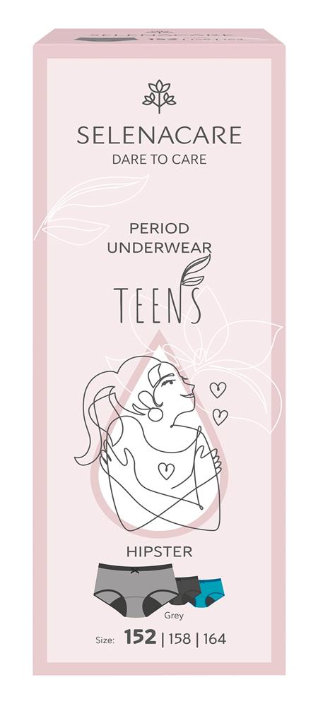 Menstrual Undies (TEENS) Hipster Grey Size - 152